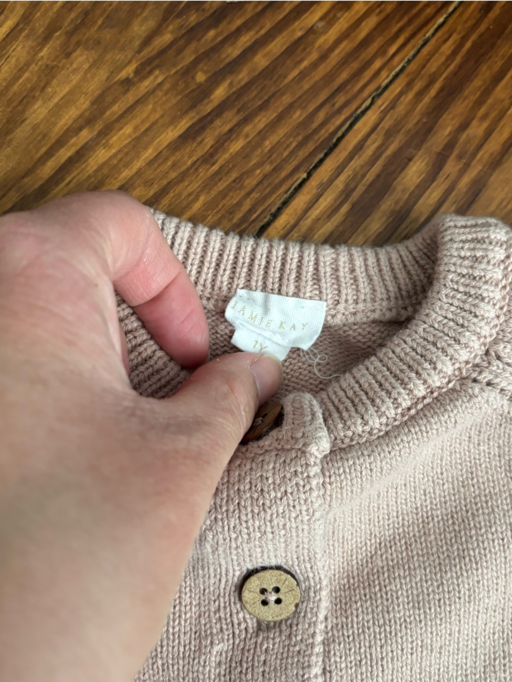Jamie Kay Pink Knit Ruffle Hem Cardigan - Picture 3 of 3